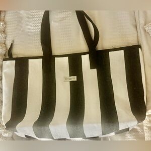Black and White Striped Tote/Beach Bag